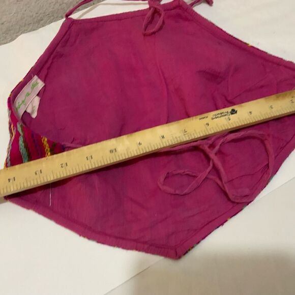 Bright Pink Stitched Halter Top (size: M) T2 - Picture 6 of 8